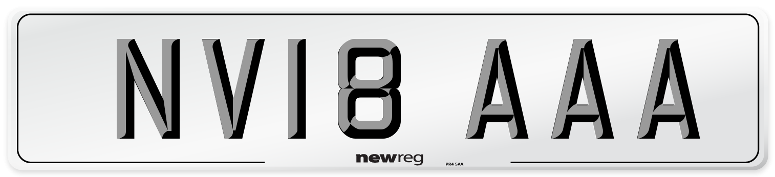 NV18 AAA Number Plate from New Reg